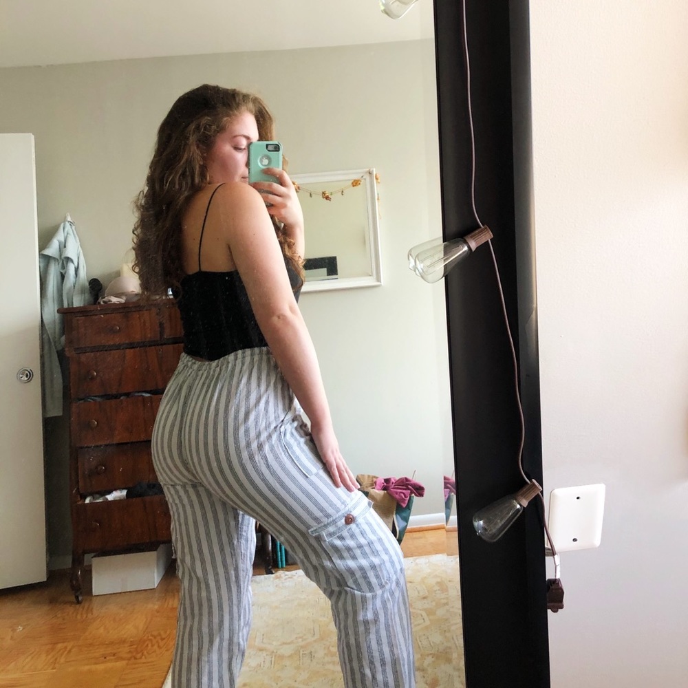 Striped White Pants